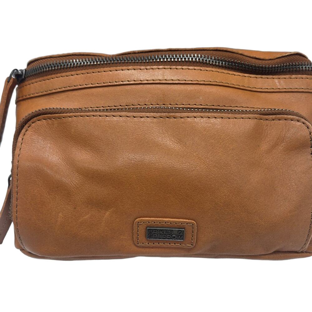 Spikes & Sparrow Small Leather Crossbody Bag Tan GORPCORE CITY DESIGNER NWT
